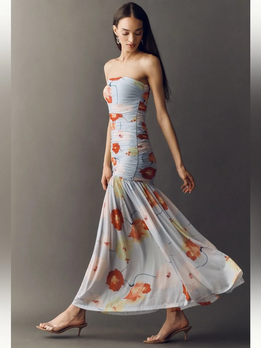 Bardot Solana Drop Waist Strapless Maxi Dress Sz 12